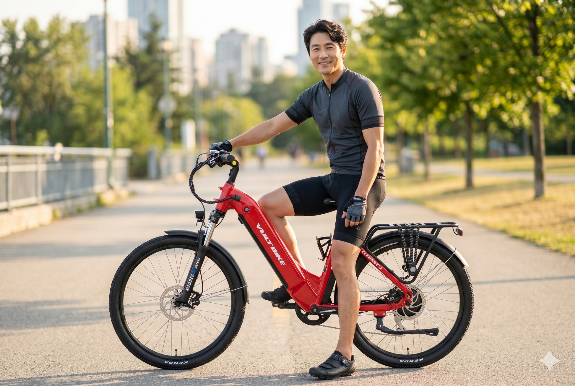 man posing on Elegant V2 in Red