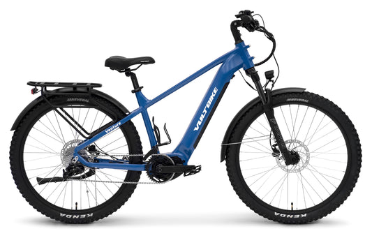 Blue electric bicycle on a white background