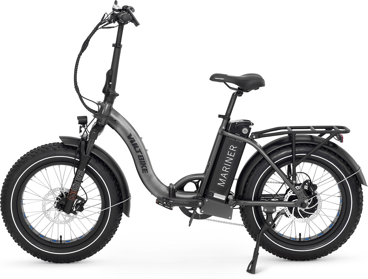 Foldable fat tire electric bike with step thru frame VoltBike